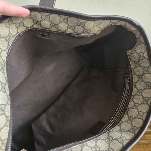 Gucci Black and Gray Monogram Tote - Picture 6 of 10